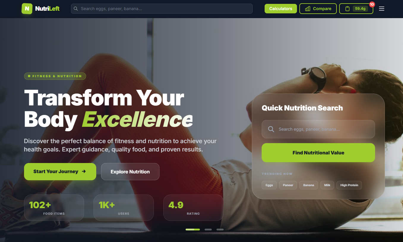 NutriLeft Screenshot portfolio mockup